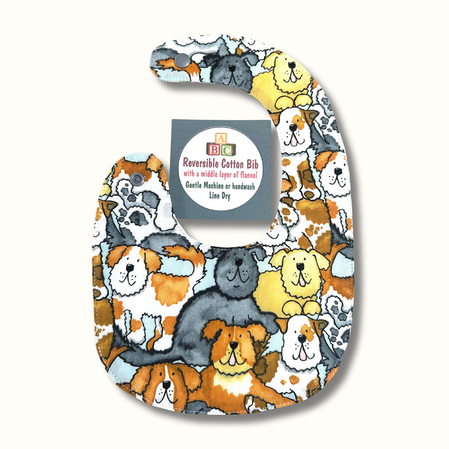 Handmade Reversible Cotton Baby Bibs