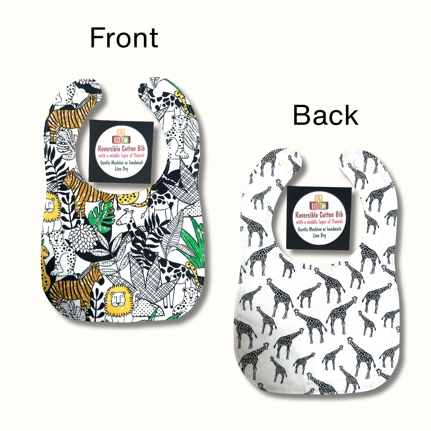 Handmade Reversible Cotton Baby Bibs