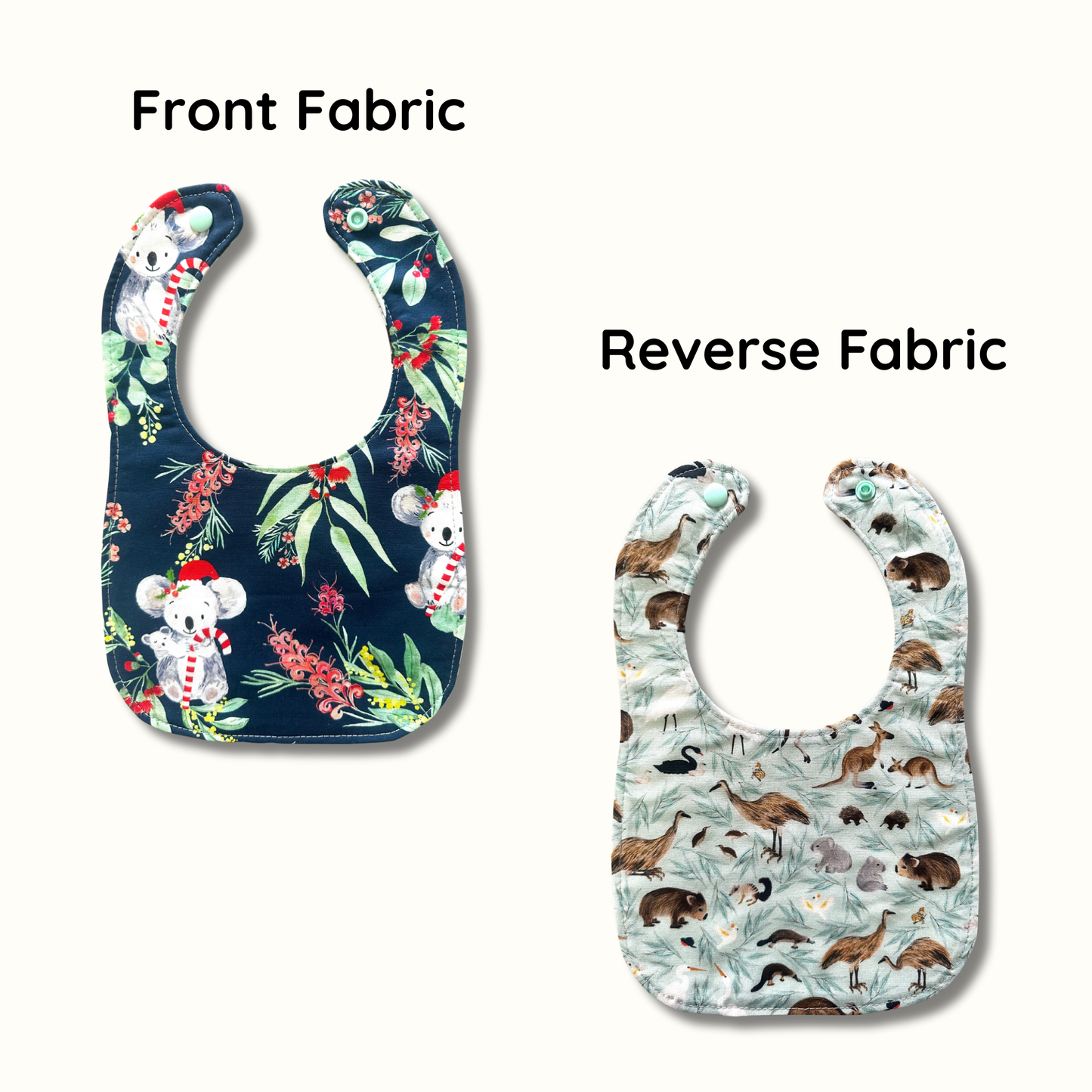 Christmas Baby Bib. Handmade, Soft Cotton, Perfect Baby Gift