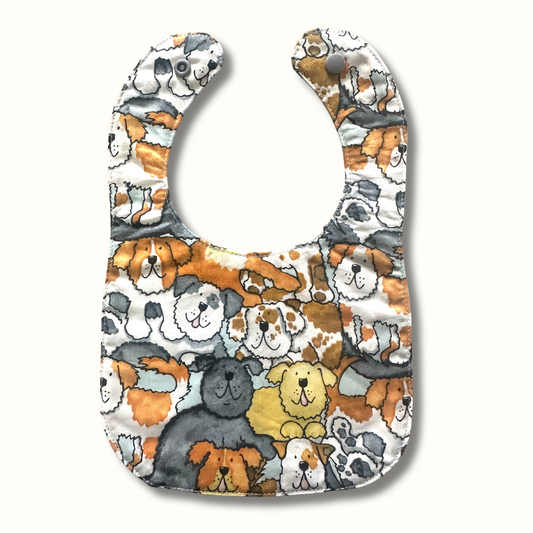 Handmade Reversible Cotton Baby Bibs - Pet Design