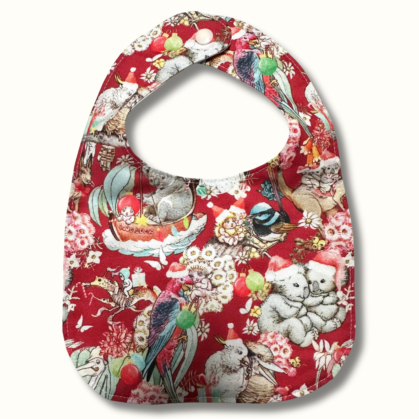 Christmas Baby Bib. Handmade, Soft Cotton, Perfect Baby Gift