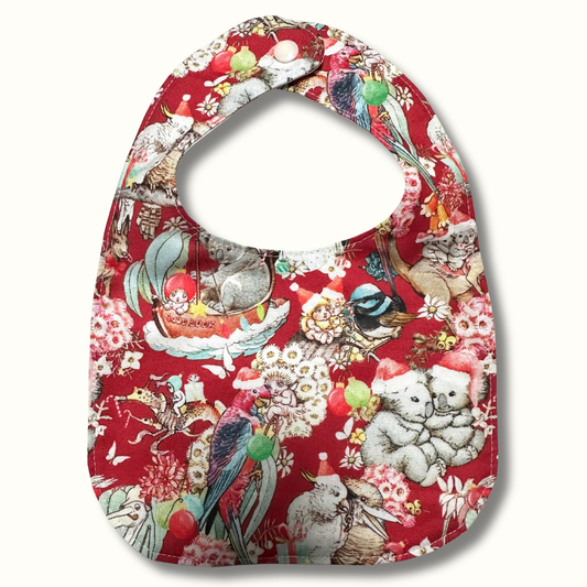 Christmas Baby Bib. Handmade, Soft Cotton, Perfect Baby Gift