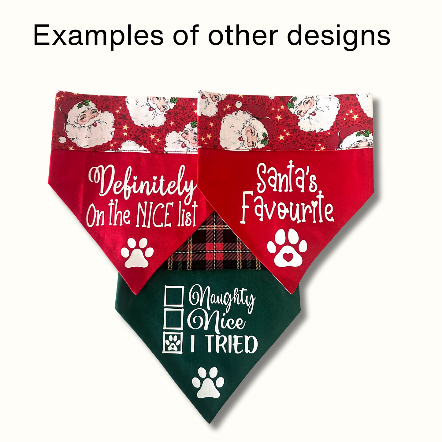 Handmade Christmas Pet Bandanas with Decal