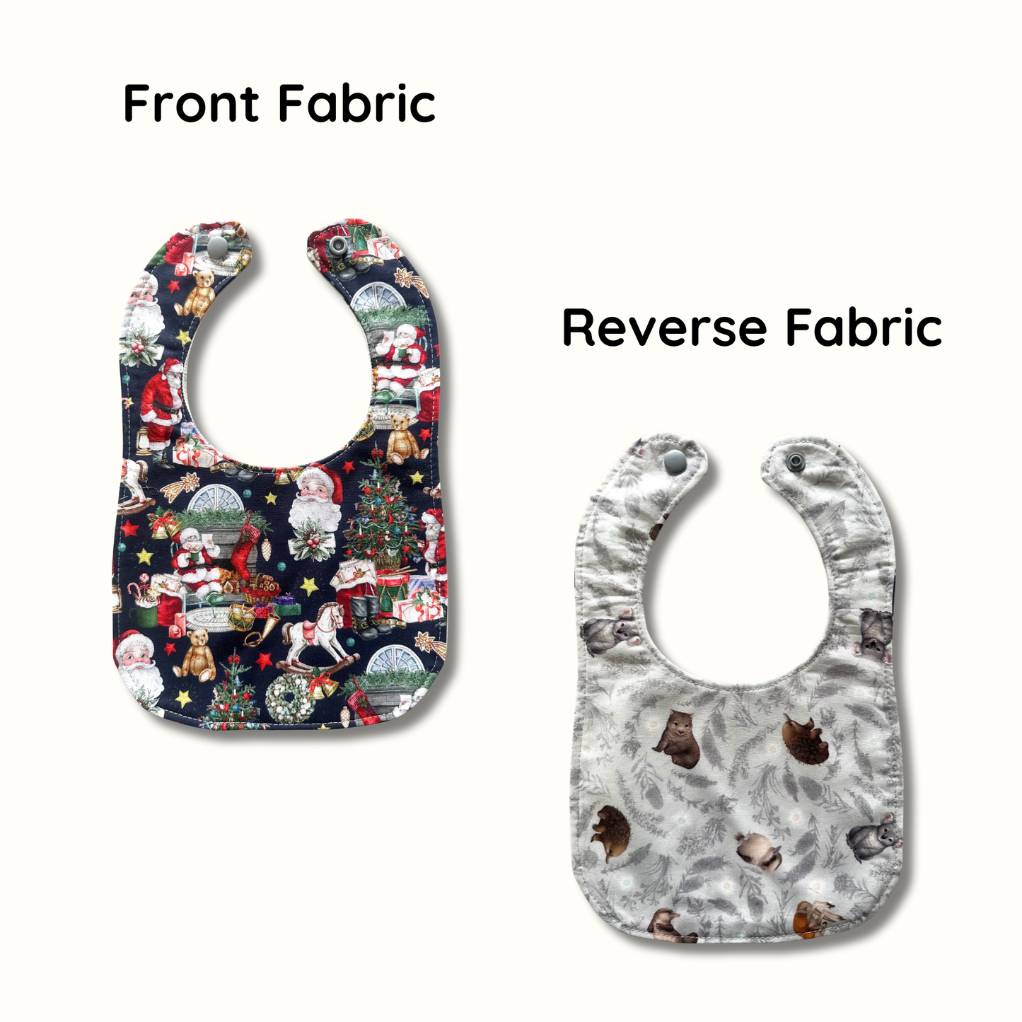 Christmas Baby Bib. Handmade, Soft Cotton, Perfect Baby Gift